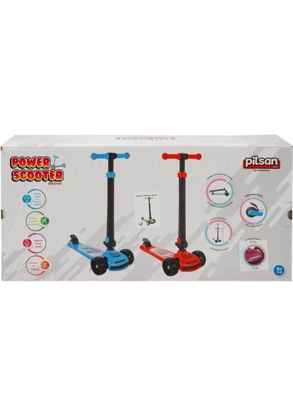 Power 3 Tekerlekli Katlanabilir Işıklı Yeşil Scooter