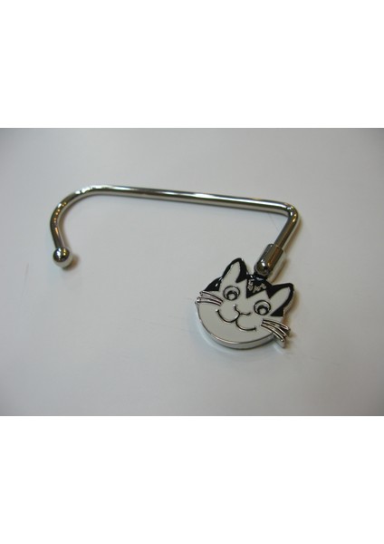Cats By Luyano Gülümseyen Kedili Metal Başı Döner Masa Tipi Çanta Askılığı 1 Adet