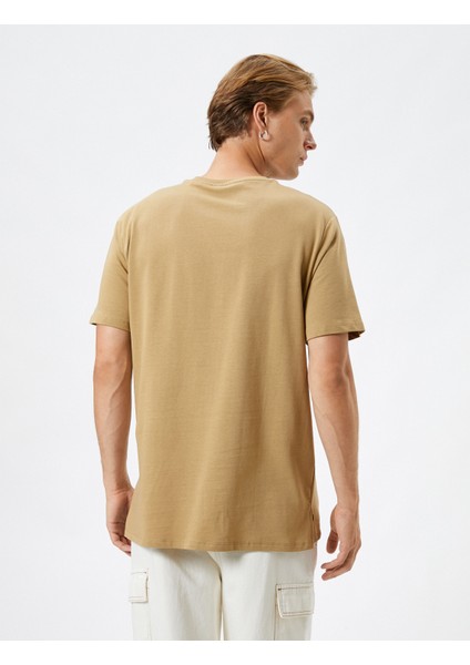 Basic Tişört Bisiklet Yaka Kısa Kollu Dikiş Detaylı Pamuklu fırsatları