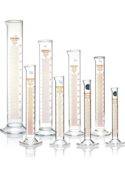 Cam Mezür 50 mL - Dereceli Silindir Sertifikalı - 100% Borosilikat - Altıgen Taban - Taksimat:1.0mL