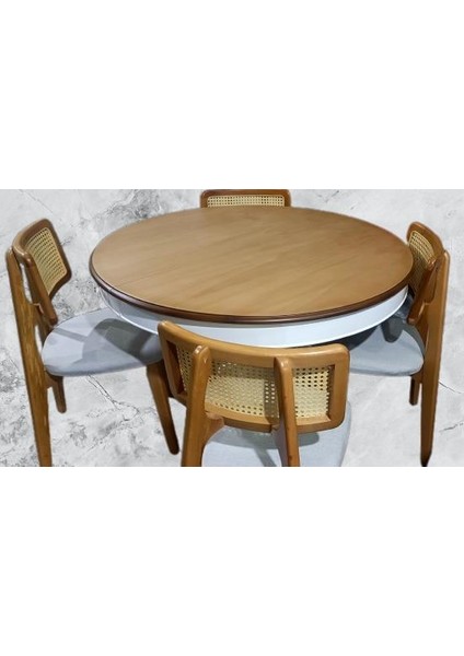 Masa ST Sandalye Takım Ihlamur Baba Ayak MDF Tabla 110cm Beyaz Ceviz El yapım fırsatları