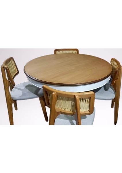 Masa ST Sandalye Takım Ihlamur Baba Ayak MDF Tabla 110cm Beyaz Ceviz El yapım indirimleri
