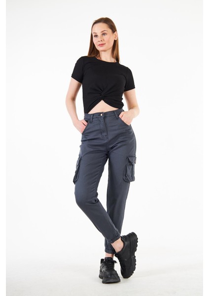 Kadın Jogger Rahat Kalıp Paça Lastikli Gabardin Pantolon modelleri