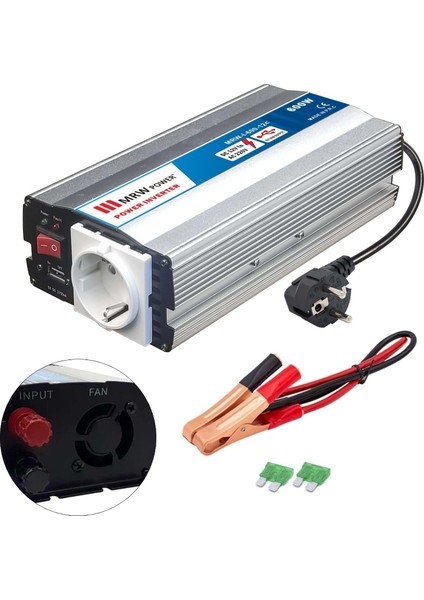 Inverter Modifiye 12-24V 220V Akü Şarj 600W Mervesan MRW-I-600-12C