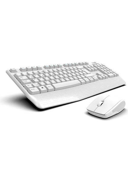 Workeys Office USB Kablosuz 2.4ghz Beyaz Multimedya Standart Q Kablosuz Klavye ve Mouse