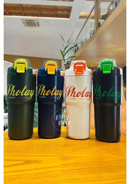 750 ml Tek Kapak Çift Kullanım Pipetli/rahat Içim Çelik Su Matarası fırsatları
