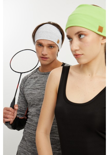 Melanj-Yeşil 2'li Pamuklu Kaşkorse, Kaymaz, Terletmez, Ultra Hafif, Spor Saç Bandı Bandana Buff