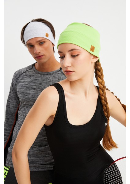Melanj-Yeşil 2'li Pamuklu Kaşkorse, Kaymaz, Terletmez, Ultra Hafif, Spor Saç Bandı Bandana Buff indirimleri