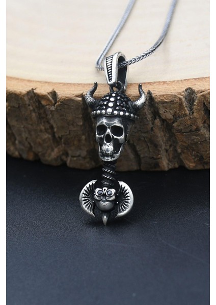 Gümüş Kurukafa 925 Ayar Erkek Gümüş Kolye Zincir indirimleri