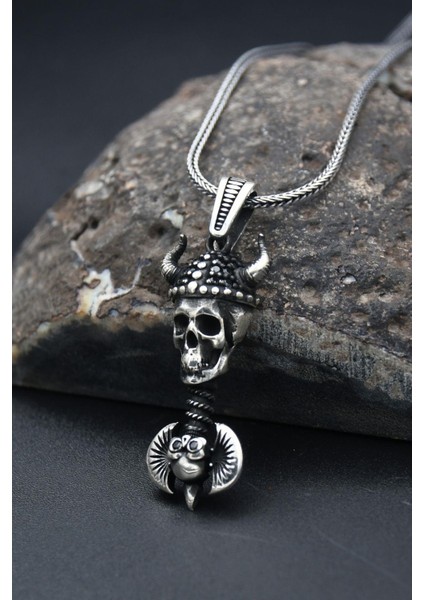 Gümüş Kurukafa 925 Ayar Erkek Gümüş Kolye Zincir fiyatları