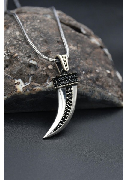 Gümüş Fil Dişı 925 Ayar Erkek Gümüş Kolye Zincir modelleri