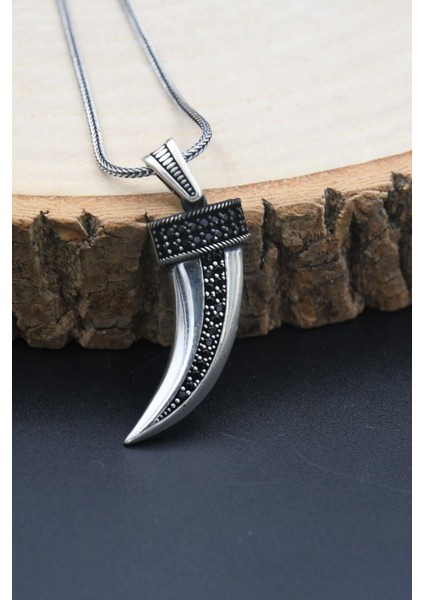 Gümüş Fil Dişı 925 Ayar Erkek Gümüş Kolye Zincir fırsatları