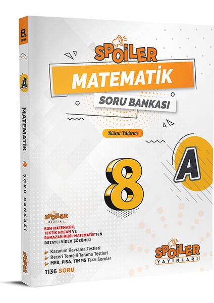 Spoiler Yayınları Spoiler 8.sınıf Geliştiren Matematik A Soru Bankası