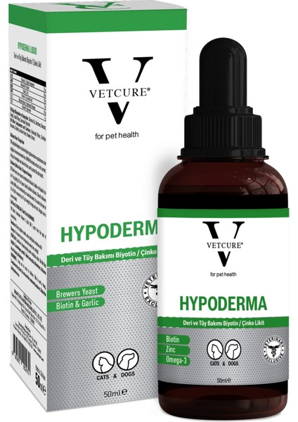 Hypoderma Kedi ve Köpek Alerjik Deri ve Tüy Sağlığı Destekleyici Likit 50 ml