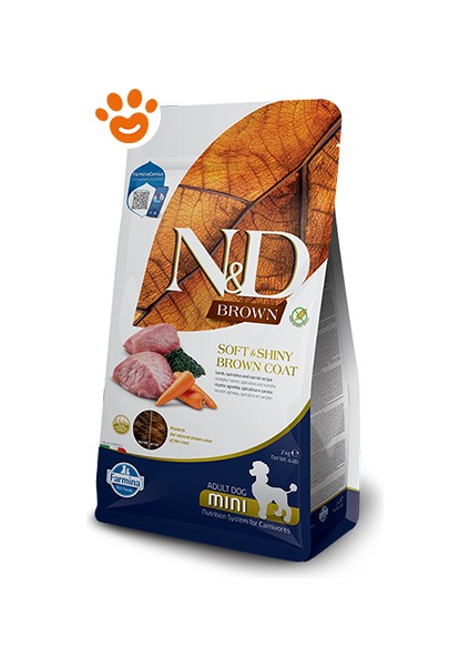 Brown Dog Kuzu, Patates, Havuç ve Spirulina Küçük Irk Kahverengi Yetişkin Köpek Maması 2 kg