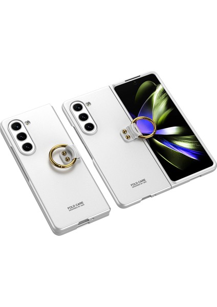 Samsung Galaxy Z Fold 5 Kılıf Kıpta Yüzüklü Flip Sert Kapak