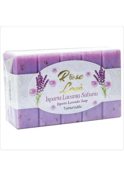 Rose Love Isparta Lavanta Çiçekli, Cilt Bakım, Güzellik ve Banyo Sabunu. 5*120GR 1 Pkt 600GR