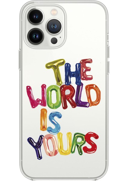 iPhone 14 Pro The World Is Yours Premium Şeffaf Silikon Kılıf