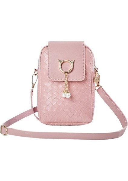 Kadın Çantası Tek Omuz Çapraz Cep Telefonu Çantası Örgülü Inci Püskül Kapaklı Tip (Yurt Dışından)