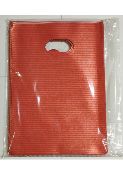 12X17 Lüx El Geçme Hediye Poşeti 50'li Kırmızı