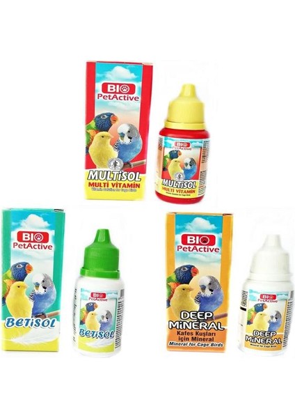 Kanarya Muhabbet Kuşu Papağan Kuş Vitamini 3 Lü Set