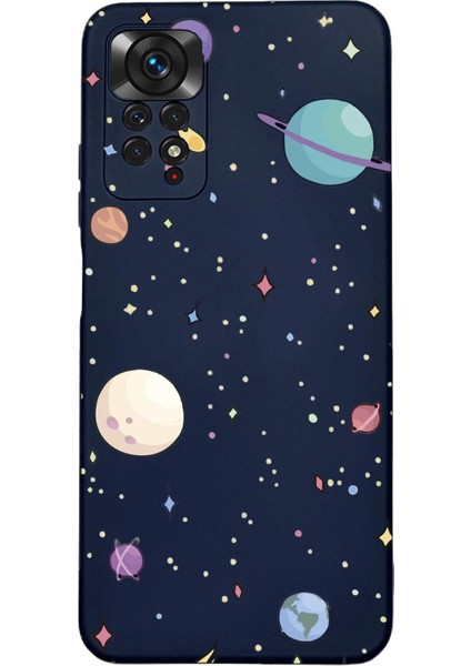 Xiaomi Redmi Note 12 Pro Uyumlu Gezegenler Desenli Premium Silikonlu Lansman Telefon Kılıfı