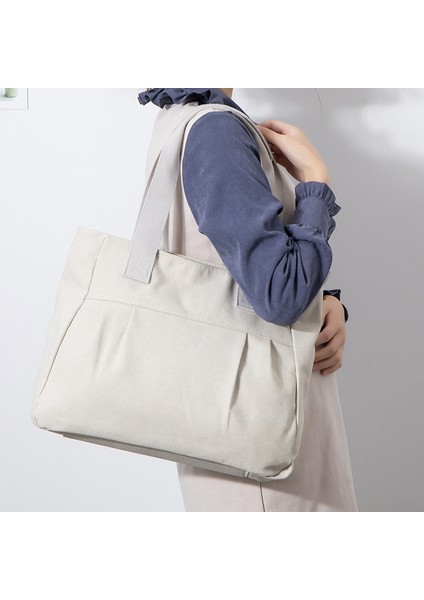 Kadın Omuz Çantası Büyük Kapasiteli Basit Retro Kanvas Çanta El Çantası (Yurt Dışından) modelleri