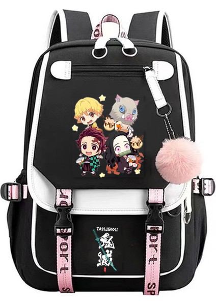 Ghost Slayer: Blade Pattern Yeni Sırt Çantası Erkek Basit Bilgisayar Çantası Eğlence Seyahati Sırt Çantası Öğrenci Okul Çantası (Yurt Dışından)