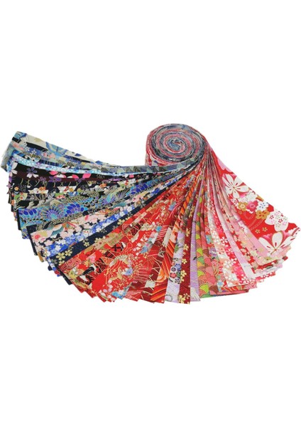 40PCS Japon Tarzı Pamuklu Kumaş Şeritler Demet Diy Zanaat Kumaş Patchwork 6.5X50CM (Yurt Dışından)