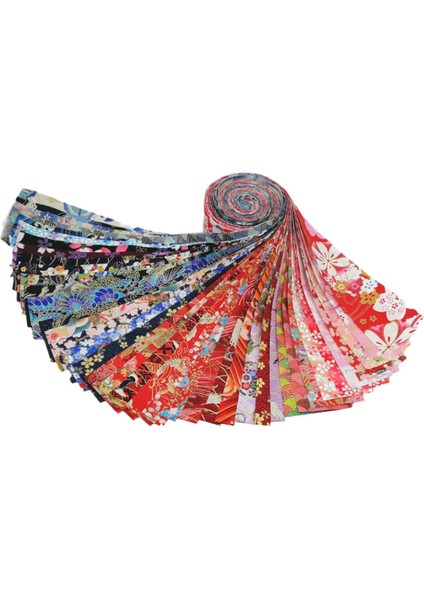 40PCS Japon Tarzı Pamuklu Kumaş Şeritler Demet Diy Zanaat Kumaş Patchwork 6.5X50CM (Yurt Dışından)