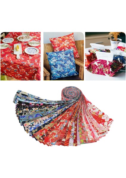 40PCS Japon Tarzı Pamuklu Kumaş Şeritler Demet Diy Zanaat Kumaş Patchwork 6.5X50CM (Yurt Dışından)