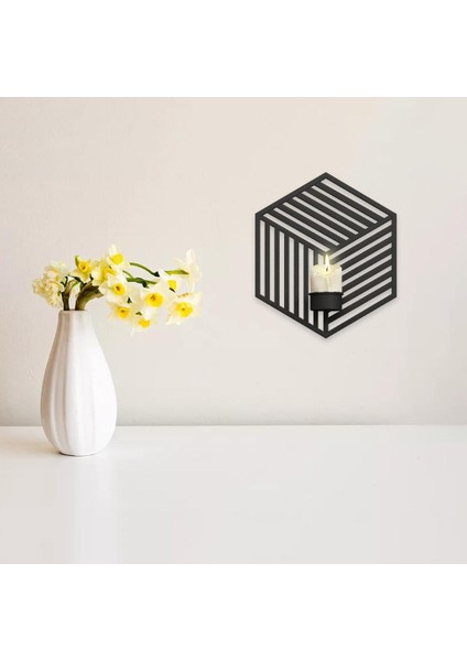 1 Adet Modern Monte Edilmiş Mum Tutucu Sconce Centerpiece Dekoru, Altıgen (Yurt Dışından)