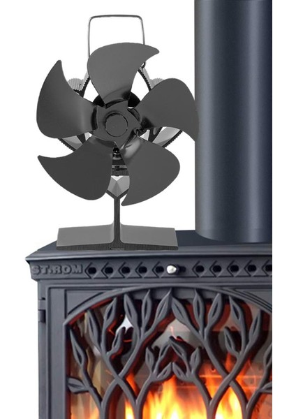 5/6/7 Ahşap Güçlü Şömine Fan Günlüğü Brülör Tasarruf 110X145MM 5 Blade (Yurt Dışından)