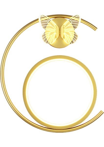 Modern Kelebek Duvar Sconce Lambası Oturma Odası Yatak Odası Merdiven Ev Dekorasyon Altın Sol (Yurt Dışından)