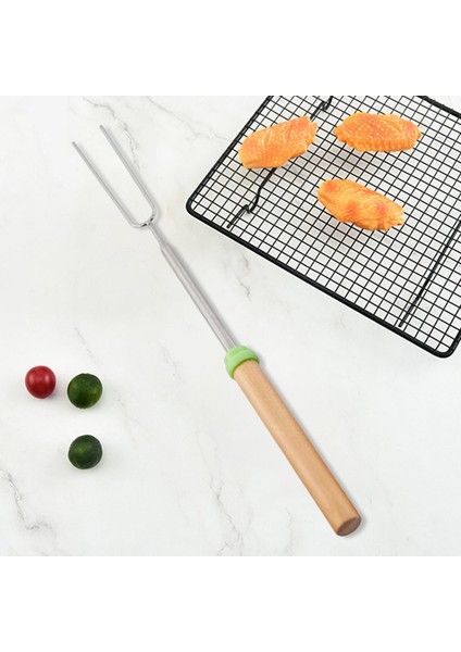 Metal Barbekü Çatallar Dışarıda Izgara Kamp Piknik Yeşil (Yurt Dışından)