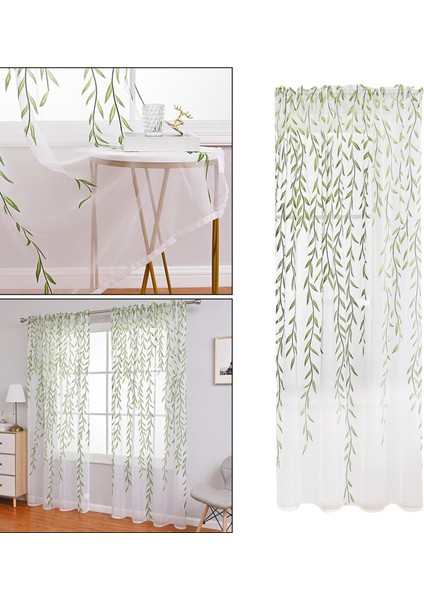 Sheer Perdeleri Odası 250CM Için Yıkanabilir Yeşil Dökümleri (Yurt Dışından) fırsatları