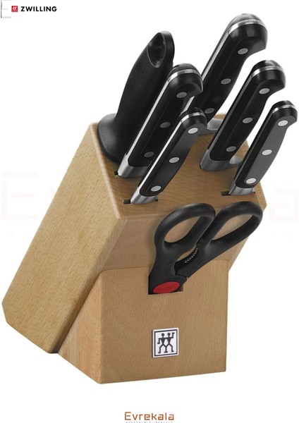 Evrekala Shop Prof Bıçak Seti Zwilling 8 Parça Ahşap Blok Knife Set