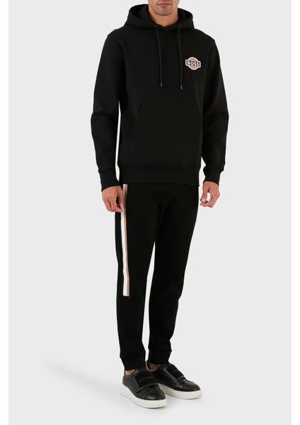 Logolu Kapüşonlu Kanguru Cepli Pamuklu Regular Fit Sweat Erkek Sweat 50494962 001