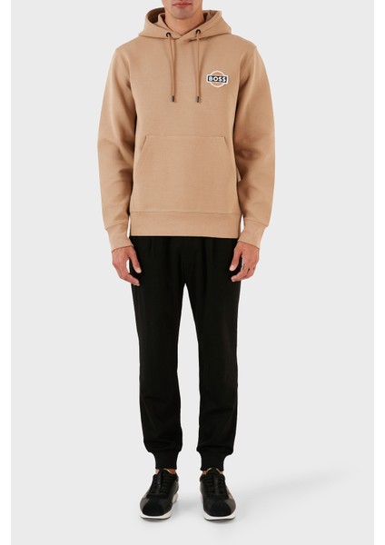 Logolu Kapüşonlu Kanguru Cepli Pamuklu Regular Fit Sweat Erkek Sweat 50494962 260