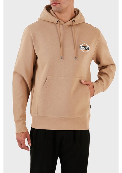 Logolu Kapüşonlu Kanguru Cepli Pamuklu Regular Fit Sweat Erkek Sweat 50494962 260