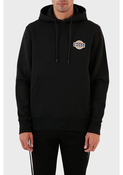 Logolu Kapüşonlu Kanguru Cepli Pamuklu Regular Fit Sweat Erkek Sweat 50494962 001