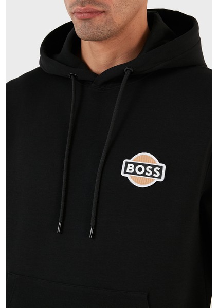 Logolu Kapüşonlu Kanguru Cepli Pamuklu Regular Fit Sweat Erkek Sweat 50494962 001 indirimleri