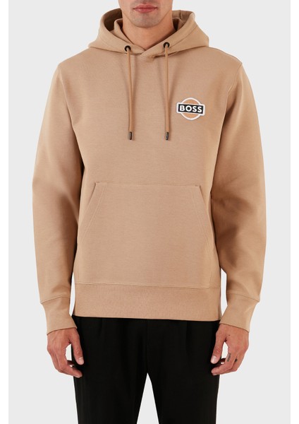 Logolu Kapüşonlu Kanguru Cepli Pamuklu Regular Fit Sweat Erkek Sweat 50494962 260