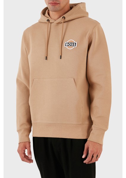 Logolu Kapüşonlu Kanguru Cepli Pamuklu Regular Fit Sweat Erkek Sweat 50494962 260 modelleri