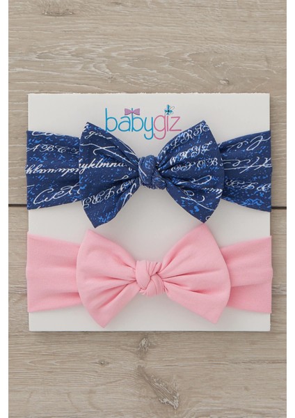El Yapımı Yumuşak Fiyonk Bağlamalı Doğal Pamuklu Penye Ikili Bebek Çocuk Kız Bandana Pembe Mavi modelleri