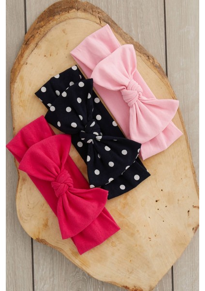 El Yapımı Yumuşak Fiyonk Bağlamalı Doğal %100 Pamuklu Penye 3'lü Bebek Çocuk Kız Bandana Seti fiyatları