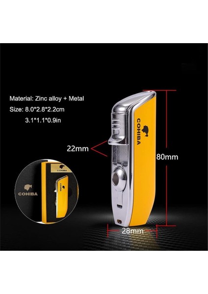CCM0214 3 Jet Torch Puro Çakmağı Sarı