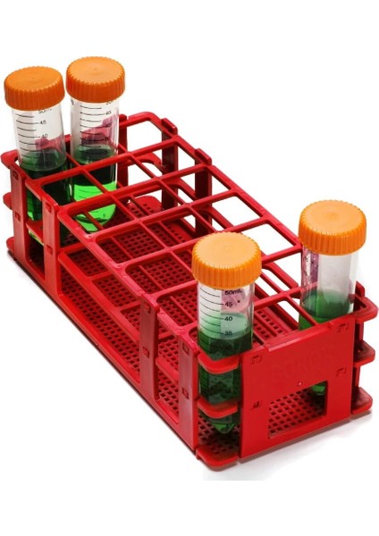 Falcon/Falkon Tüpü Standı 21 Tüplük 30 mm - Deney Tüpü Standı - Asit/Baz/Solventlere Karşı Dayanıklı