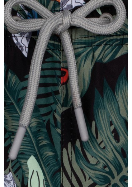 Mint Siyah Palmiye Desenli Şort Mayo modelleri