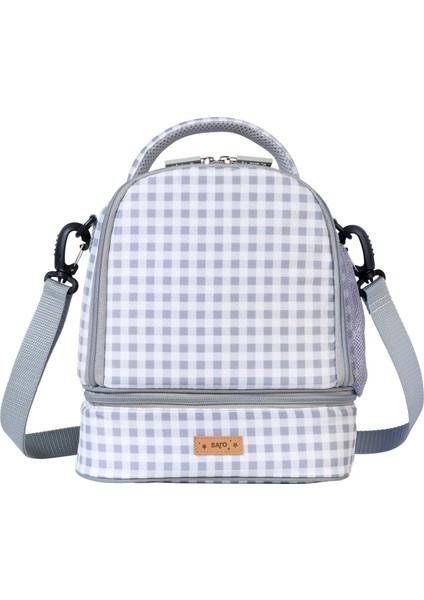 Termal / Yalıtımlı Beslenme Çantası Gri Kareli